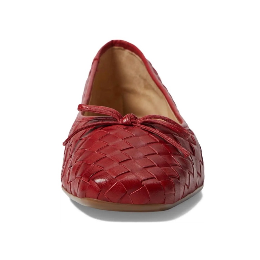 BERNARDO Bottega Veneta Intrecciato Gwynn Woven Red Leather Classic Ballet Flats - Picture 2 of 5